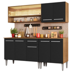 Cocina Integral Emilly Dance 1.70 Metros Marrón/Negro 07