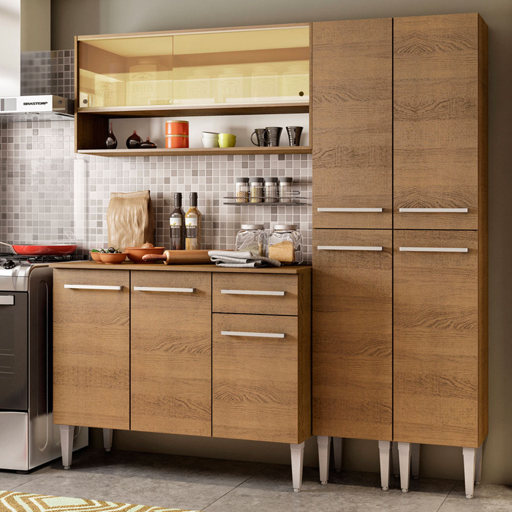 Cocina Integral Emilly Winter 1.70 Metros Marrón 08