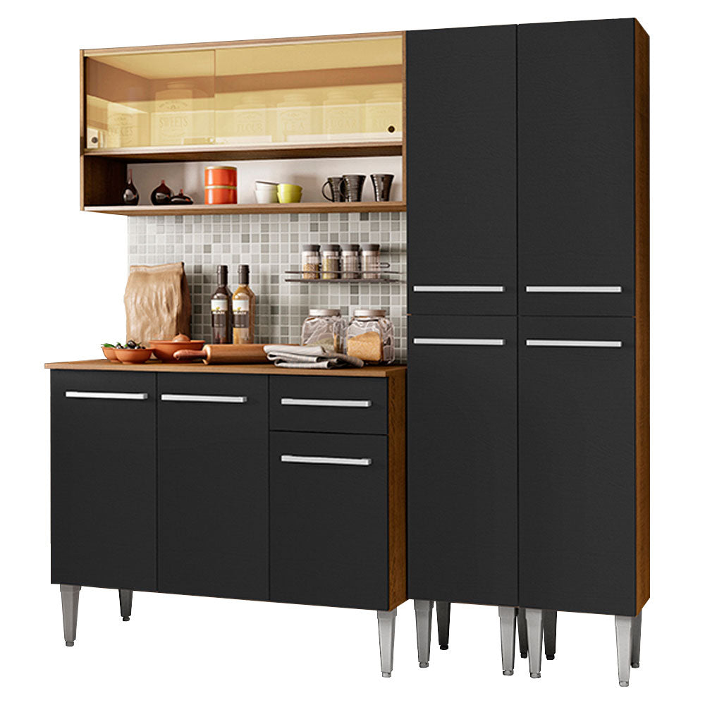 Cocina Integral Emilly Winter 1.70 Metros Marrón/Negro 08