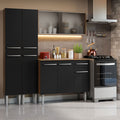 Cocina Integral Emilly 169 cm 10 Marrón/Negro Madesa