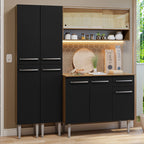 Cocina Integral Emilly 169 cm 13 Marrón/Negro Madesa