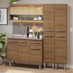 Cocina Integral Emilly 1.70 m con Mesón de Acero Marrón 14