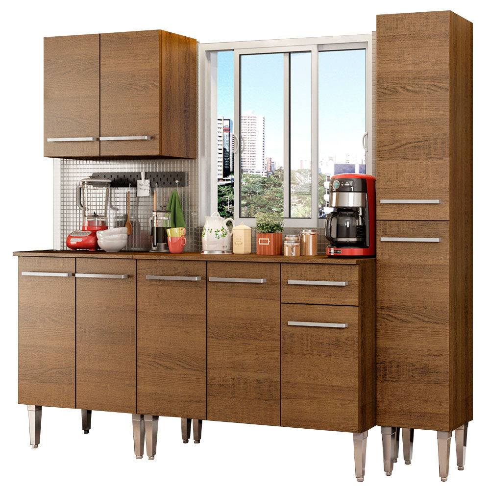 Cocina Integral Emilly Sing 2.00 Metros Marrón