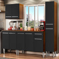 Cocina Integral Emilly Sing 2.00 Metros Marrón/Negro