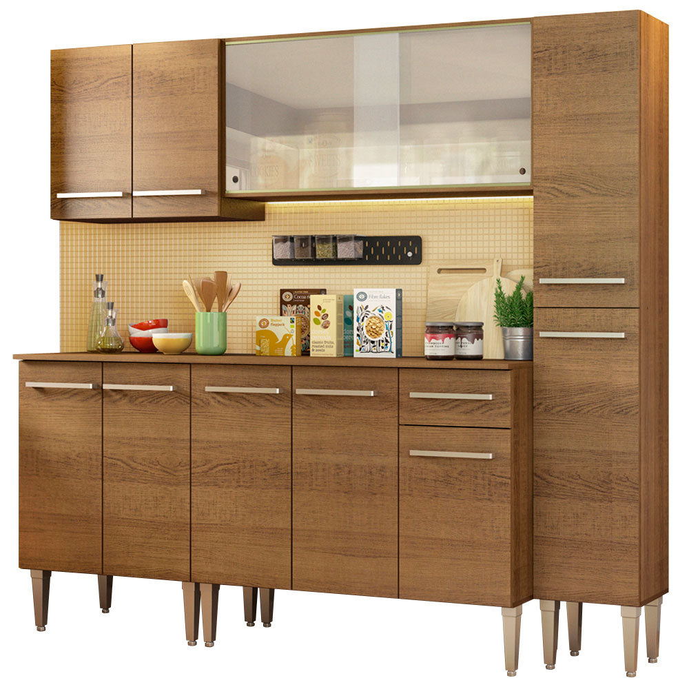 Cocina Integral Emilly Fast 2.00 Metros Marrón
