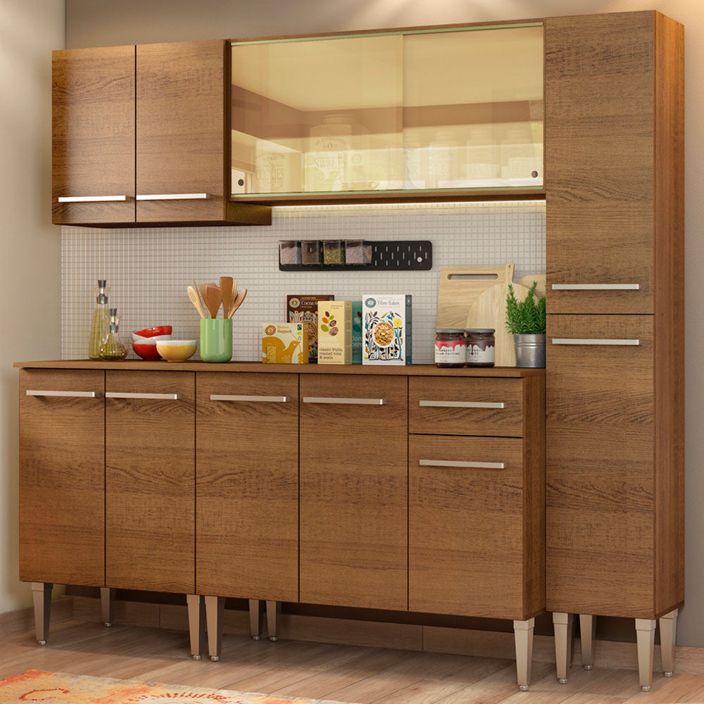 Cocina Integral Emilly West 2.00 Metros Marrón