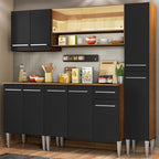 Cocina Integral Emilly Sky 2.00 Metros Marrón/Negro