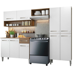 Cocina Integral Emilly Pop 2.30 Metros Marrón/Blanco