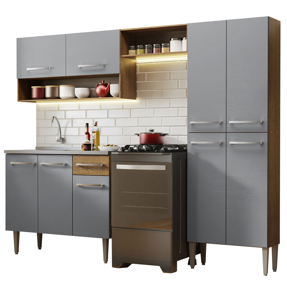 Cocina Integral Emilly 2.30 m con Mesón de Acero 10