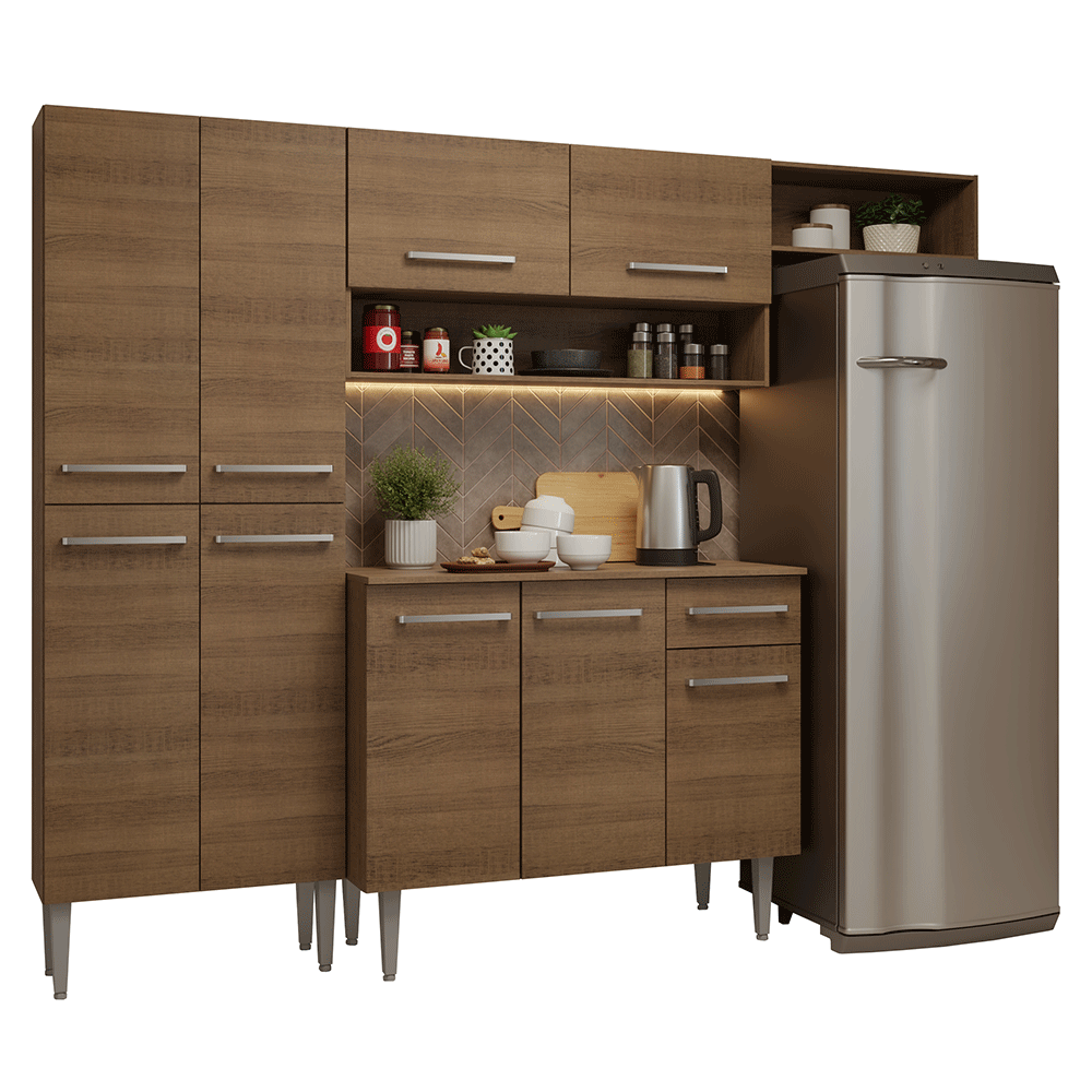 Cocina Integral Emilly 2.30 Metros Marrón 16