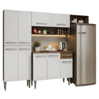 Cocina Integral Emilly 2.30 Metros Marrón/Blanco 16