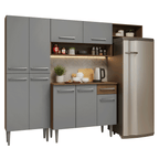 Cocina Integral Emilly 2.30 Metros Marrón/Gris 16