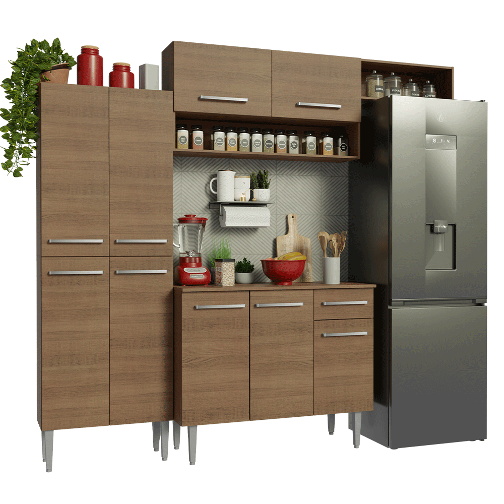 Cocina Integral Emilly 2.30 Metros Marrón 18