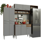 Cocina Integral Emilly 2.30 Metros Marrón/Gris 18