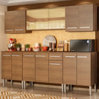 Cocina Integral Emilly Fire 2.30 Metros Marrón