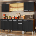 Cocina Integral Emilly 233 cm Fire Marrón/Negro Madesa