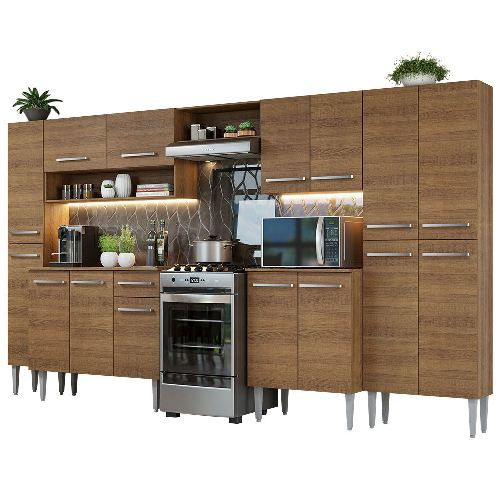 Cocina Integral Emilly 325 cm 02 Marrón Madesa