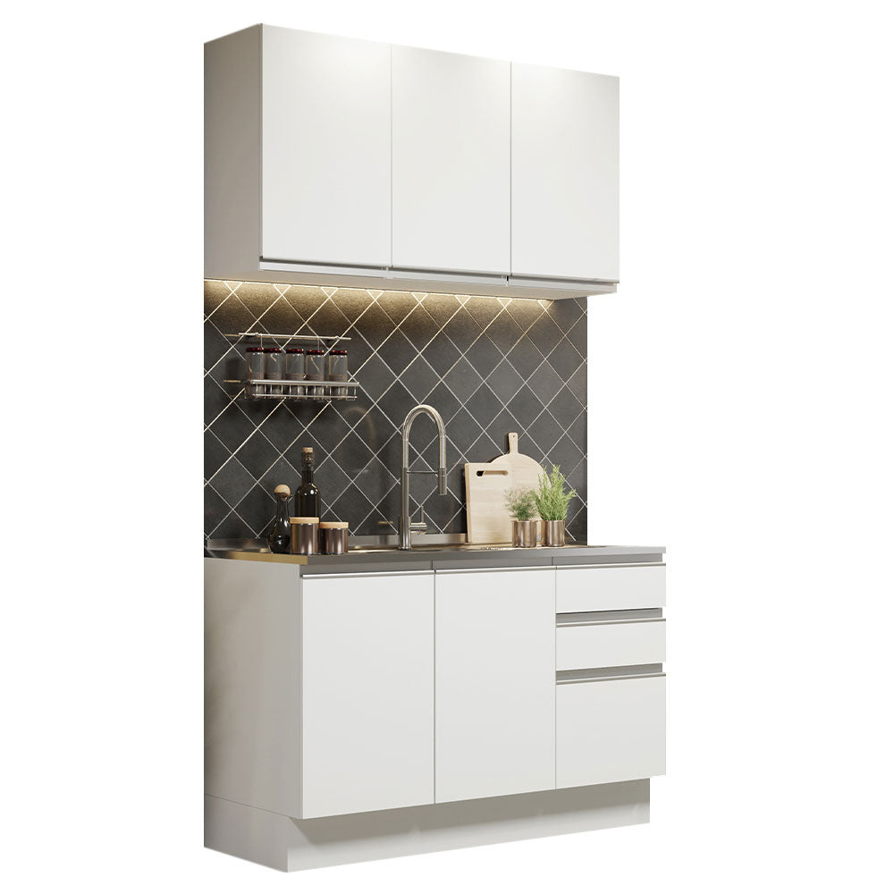 Cocina Integral Glamy 1.20 Metros Blanco 01