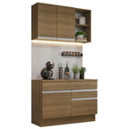 Cocina Integral Glamy 1.20 m con Encimera de MDP Marrón 08