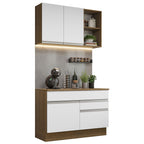 Cocina Integral Glamy 1.20 m con Encimera de MDP Marrón/Blanco 08