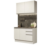 Cocina Integral Glamy 1.20 m con Mesón de Acero Blanco 03