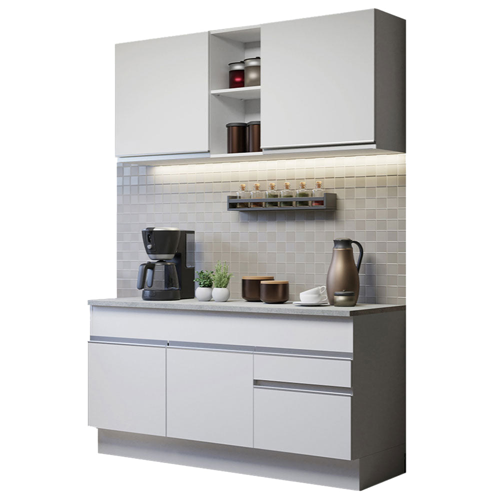 Cocina Integral Glamy 1.50 m con Encimera Blanco 01