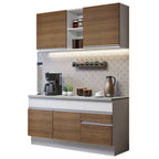 Cocina Integral Glamy 1.50 m con Encimera Blanco/Marrón 01