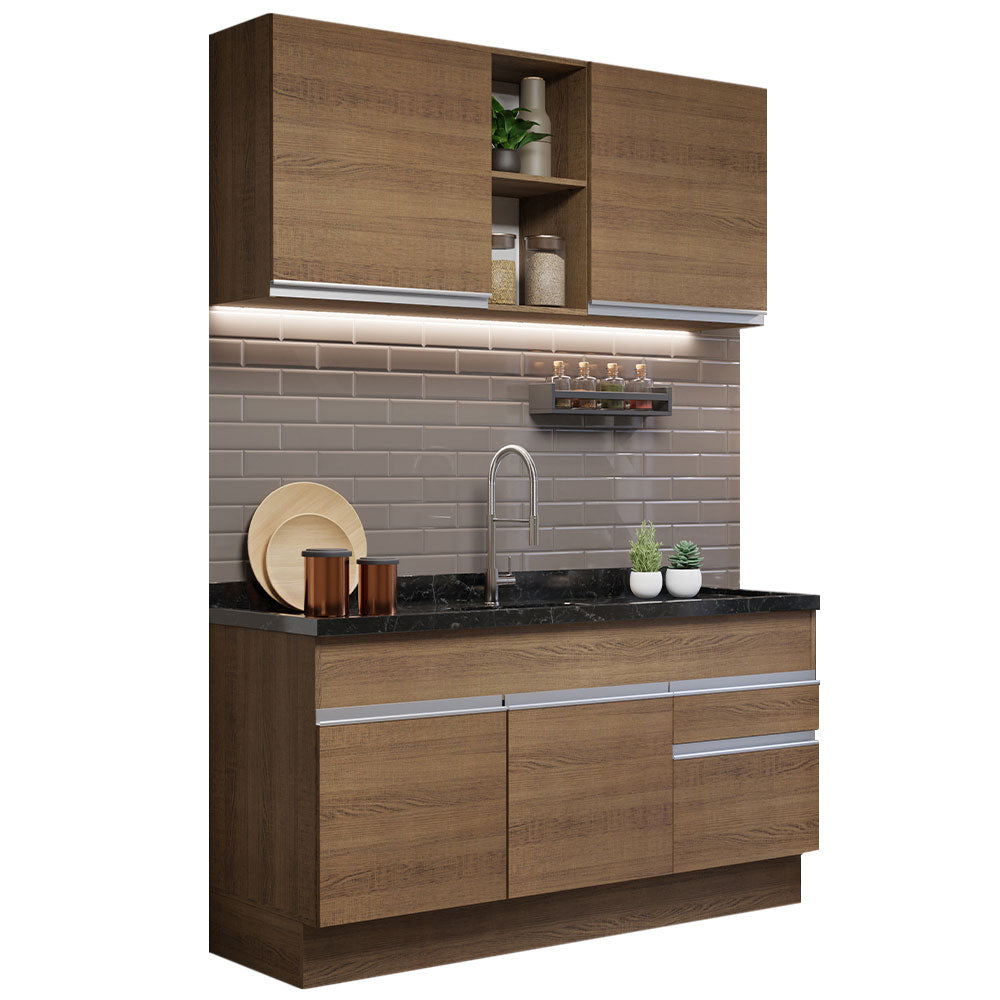 Cocina Integral Glamy 1.50 Metros Marrón 02