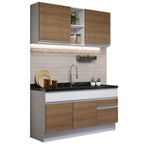 Cocina Integral Glamy 150 cm 02 Blanco/Marrón Madesa