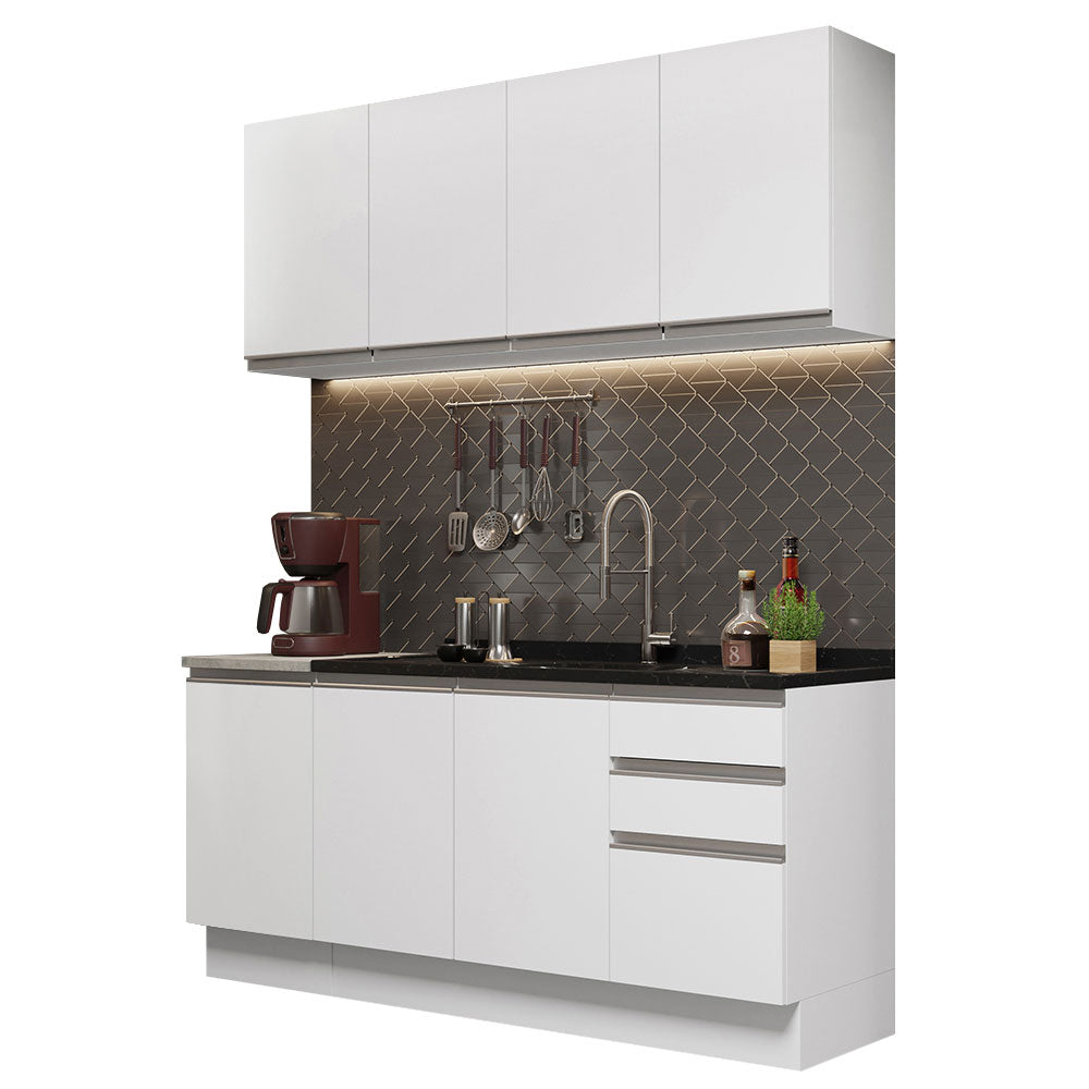 Cocina Integral Glamy 1.60 Metros Blanco 01