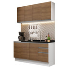 Cocina Integral Glamy 1.60 Metros Blanco/Marrón 01