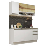 Cocina Integral Glamy 1.60 m con Mesón de Acero 02