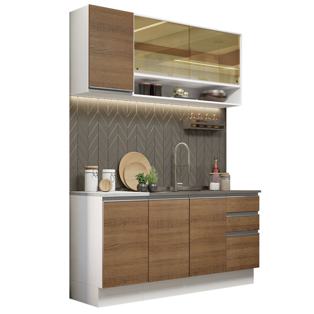 Cocina Integral Glamy 1.60 Metros con Mesón de Acero 02