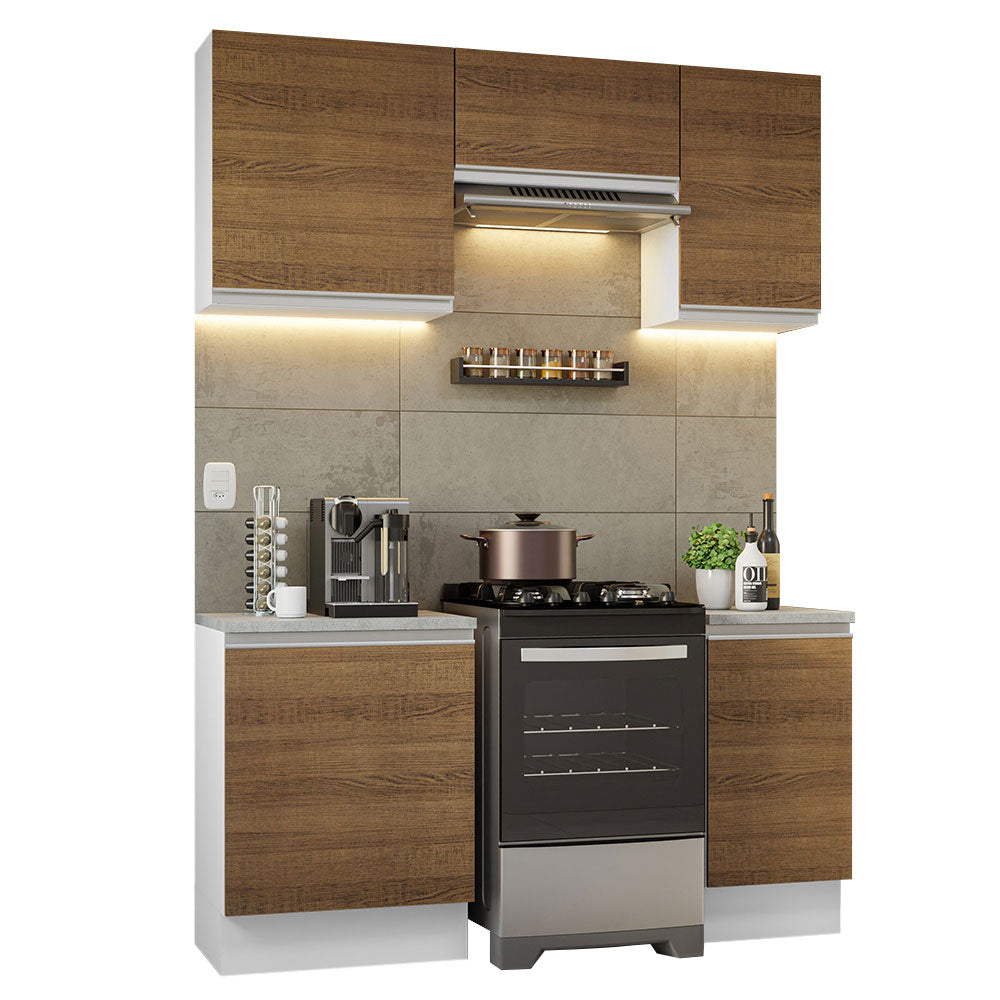 Cocina Integral Glamy 1.60 Metros Blanco/Marrón 07