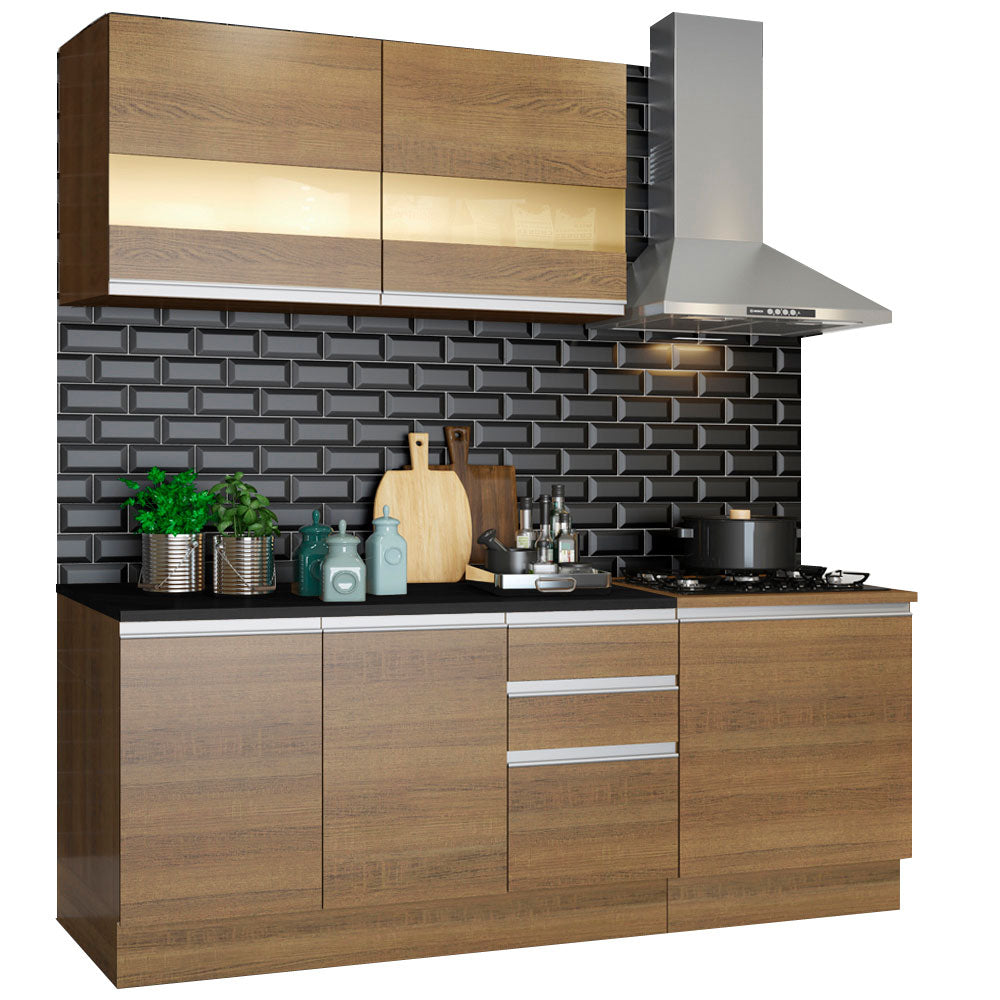 Cocina Integral Milán 1.80 Metros Marrón
