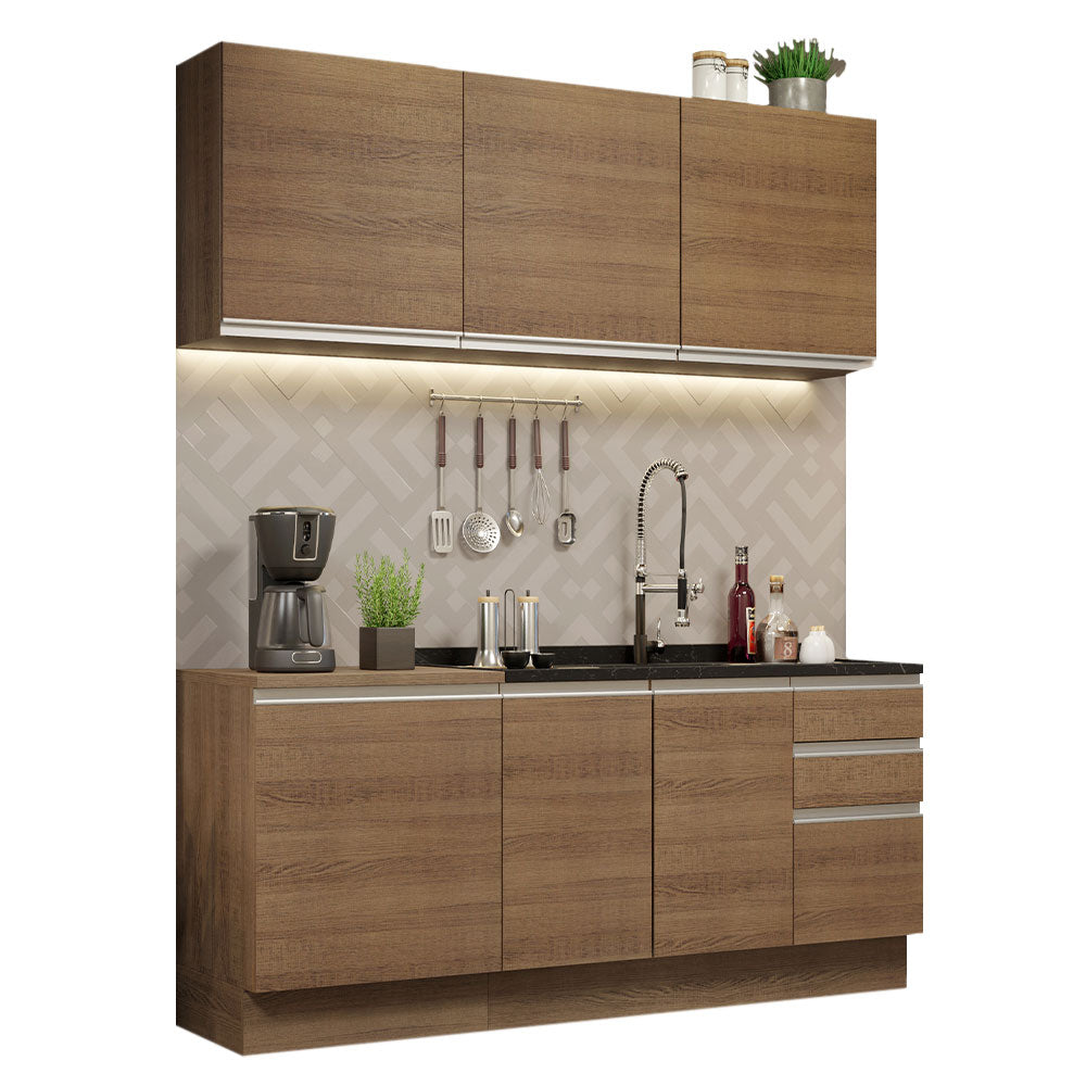 Cocina Integral Glamy 1.80 Metros Marrón 05