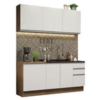 Cocina Integral Glamy 1.80 Metros Marrón/Blanco 05