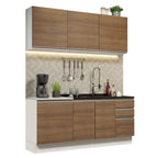 Cocina Integral Glamy 1.80 Metros Blanco/Marrón 05
