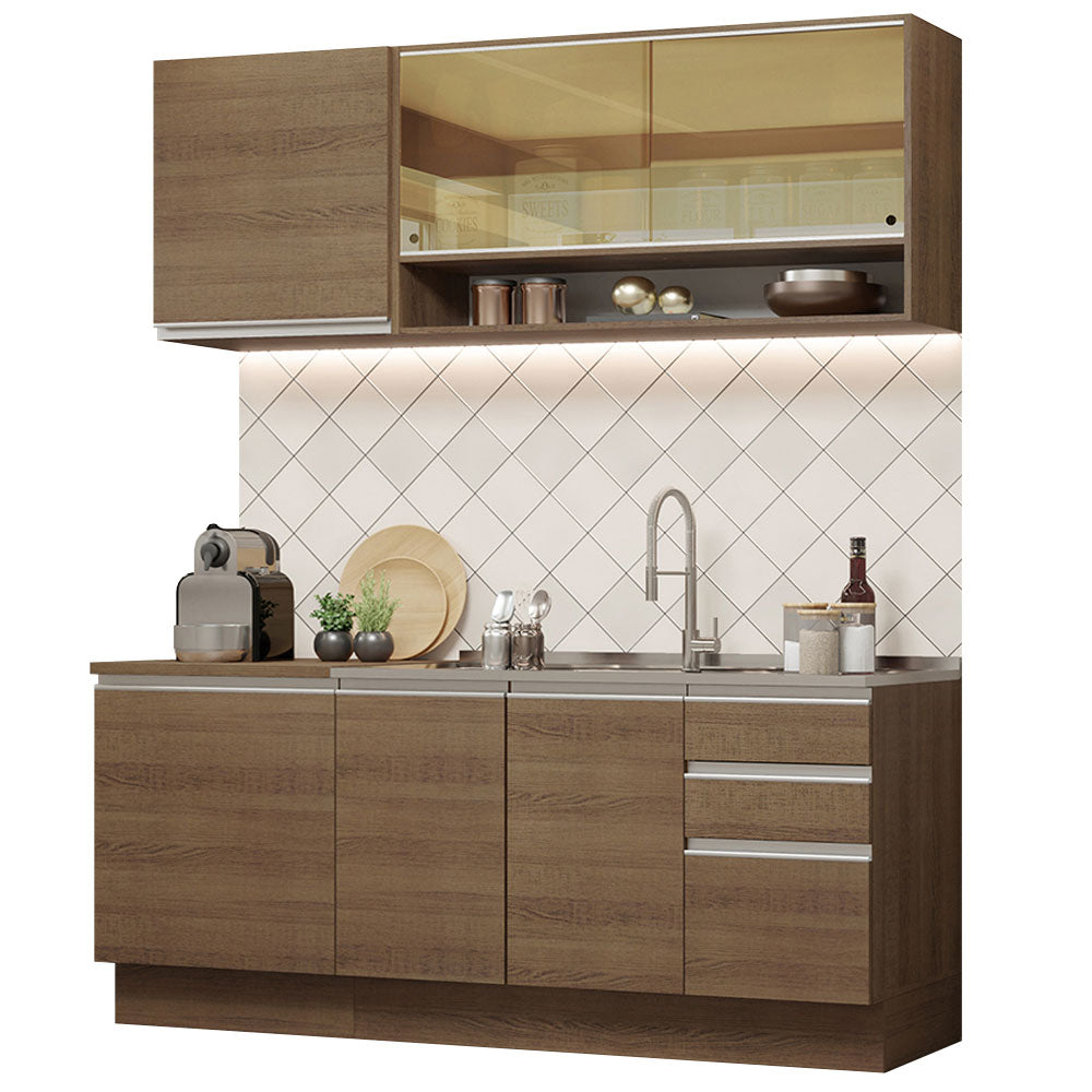 Cocina Integral Glamy 1.80 Metros Marrón 06