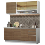 Cocina Integral Glamy 1.80 Metros Blanco/Marrón 06