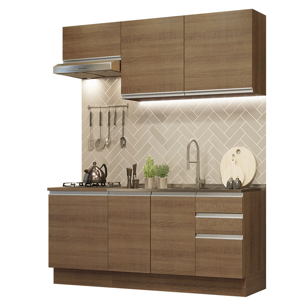 Cocina Integral Glamy 1.80 Metros Marrón 07