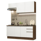 Cocina Integral Glamy 1.80 Metros Marrón/Blanco 07