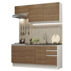 Cocina Integral Glamy 1.80 Metros Blanco/Marrón 07