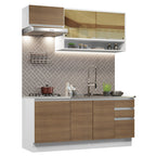 Cocina Integral Glamy 1.80 Metros Blanco/Marrón 08