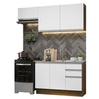 Cocina Integral Glamy 1.80 Metros Marrón/Blanco 09