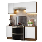 Cocina Integral Glamy 1.80 Metros Marrón/Blanco 12