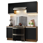 Cocina Integral Glamy 1.80 Metros Marrón/Negro 12