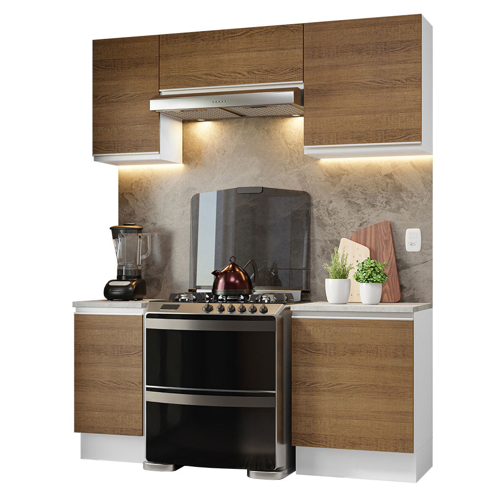 Cocina Integral Glamy 1.80 Metros Blanco/Marrón 12