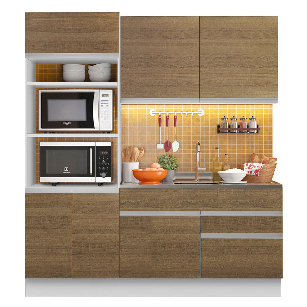 Cocina Integral Lívia 1.90 Metros Blanco/Marrón