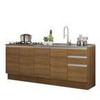 Kit 2 Muebles de Cocina Bajo Glamy 2.00 Metros Marrón